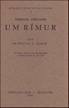Nokkrar athugasemdir um rímur # 61553