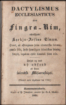 Dactylismus ecclesiasticus edur Fingra-Rím # 61694