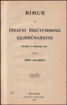 Rímur af Hrafni Hrútfirðing Guðrúnarsyni # 61903