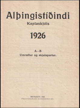 Alþingistíðindi Kaplaskjóls # 62172