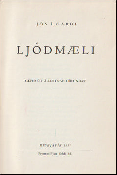 Ljóðmæli Jóns í Garði # 62558