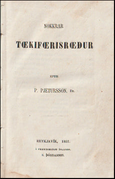 Nokkrar tækifærisræður eftir P. Pjetursson # 62651