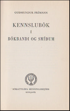 Kennslubók í bókbandi og smíðum # 62953