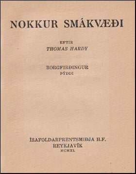 Nokkur smákvæði eftir Thomas Hardy # 63080