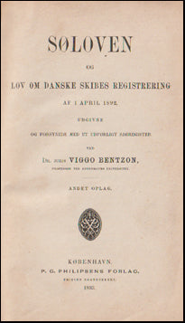 Søloven og lov om Danske skibes Registering # 63146