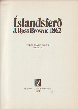 Íslandsferð J. Ross Browne 1862 # 64607