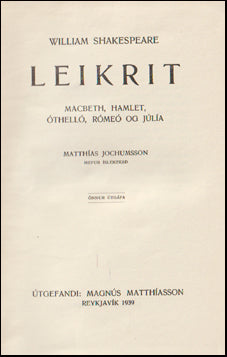 Þýðingar úr Shakespeare # 72315