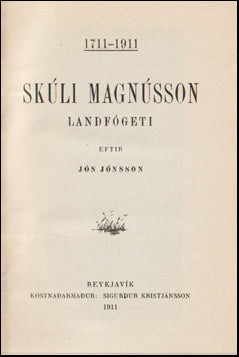 Skúli Magnússon landfógeti 1711-1911 # 64654