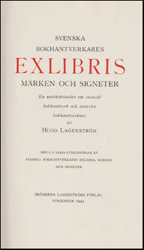 Svenska bokhantverkares exlibris märken och signeter # 64692