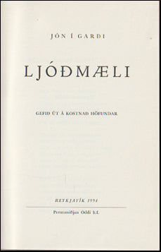 Ljóðmæli Jóns í Garði # 65183