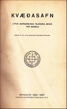 Kvæðasafn eptir nafngreinda íslenzka menn # 65245
