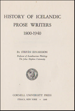 History of Icelandic prose writers 1800-1940 # 65466