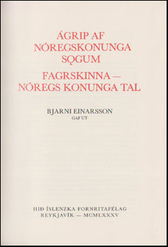 Ágrip af Nóregskonunga sögum # 65807