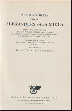 Alexandreis það er Alexanders saga mikla # 65853