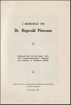 Í minningu um Dr. Rögnvald Pétursson # 65932