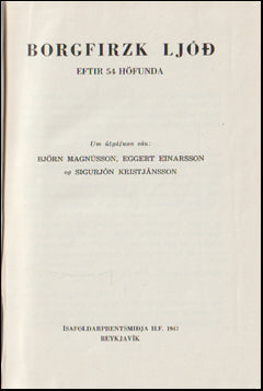 Borgfirzk ljóð eftir 54 höfunda. # 66129