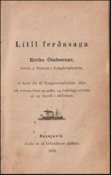 Lítil ferðasaga Eiríks Ólafssonar bónda á Brúnum # 66589