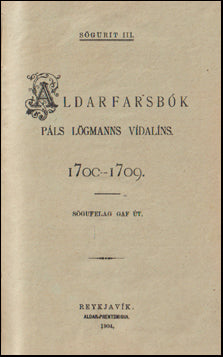 Aldarfarsbók Páls lögmanns Vídalíns # 66673