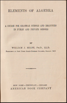 Elements of Algebra # 66803