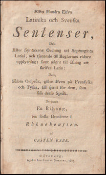 Elfva Hundra Elfva Latinska och Svenska Sentenser # 66818