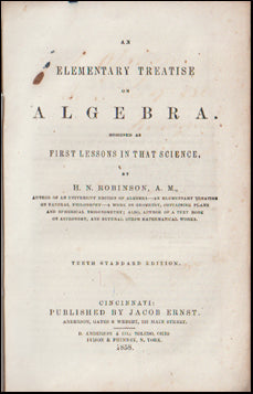 An Elemantary Treatise on Algebra # 66822