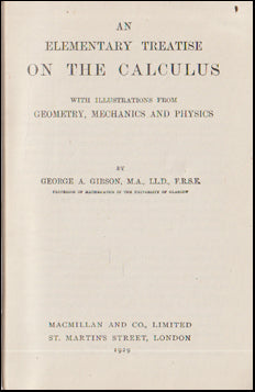 An Elemantary Treatise on the Calculus # 66833