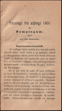 Ýmislegt frá alþingi 1901 og Rympingum # 67253