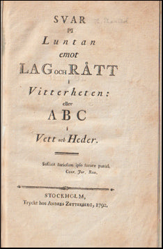 Svar på Luntan emot Lag och Rätt # 67288