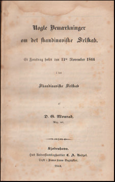 Nogle Bemærkninger om det skandinaviske Selskab # 67367