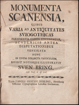 Monumenta Scanensia, quibus varia ad antiquitates Sviogothicas # 67368