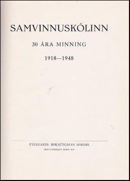 Samvinnuskólinn. 30 ára minning # 67792