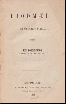 Ljóðmæli og ýmislegt fleira # 68659