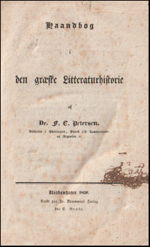 Haandbog i den græske Litteraturhistorie # 68812