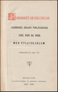 Morðbréfabæklingar Guðbrands biskups # 69073