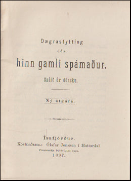 Dægrastytting eða Hinn gamli spámaður # 69462