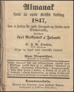 Almanak fyrir ár eptir Krists fæðing 1847 # 70032