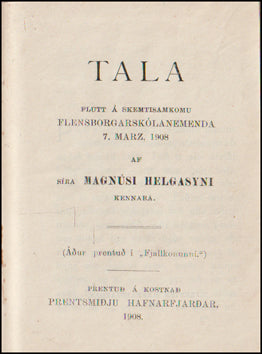 Tala flutt á skemmtisamkomu Flensborgarskólanemenda # 70044