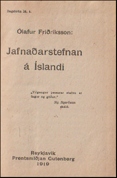 Jafnaðarstefnan á Íslandi # 70118