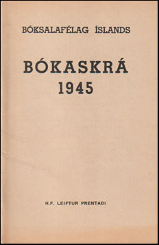 Bóksalafélag Íslands. Bókaskrá 1945 # 70135