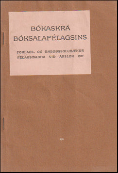 Bókaskrá Bóksalafélagsins 1927 # 70136