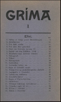 Gríma. Tímarit fyrir íslenzk þjóðleg fræði # 70736