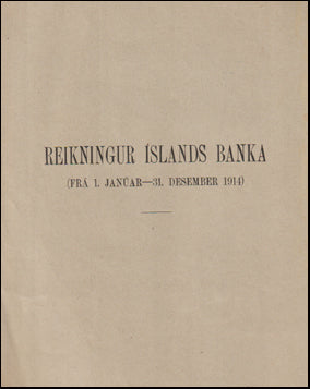 Reikningur Íslands Banka 1914 # 70651