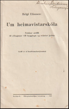 Um heimavistarskóla # 71031