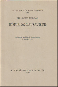 Rímur og lausavísur # 71187