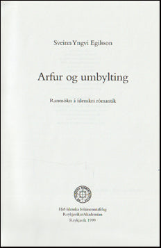 Arfur og umbylting # 14584