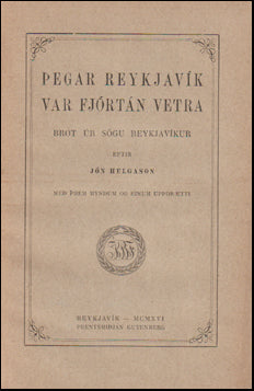 Þegar Reykjavík var fjórtán vetra # 71715