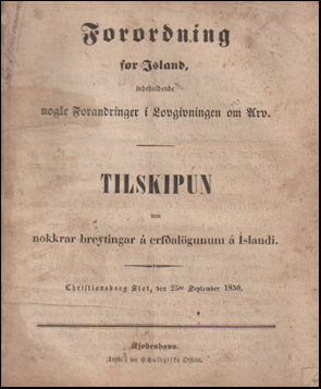 Tilskipun um nokkrar breytingar á erfðalögunum # 72088