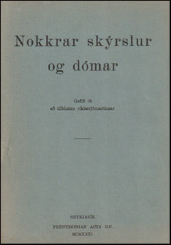 Nokkrar skýrslur og dómar # 72211