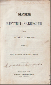 Íslenzkar rjettritunarreglur # 72227