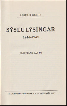 Sýslulýsingar 1744-1749 # 88651